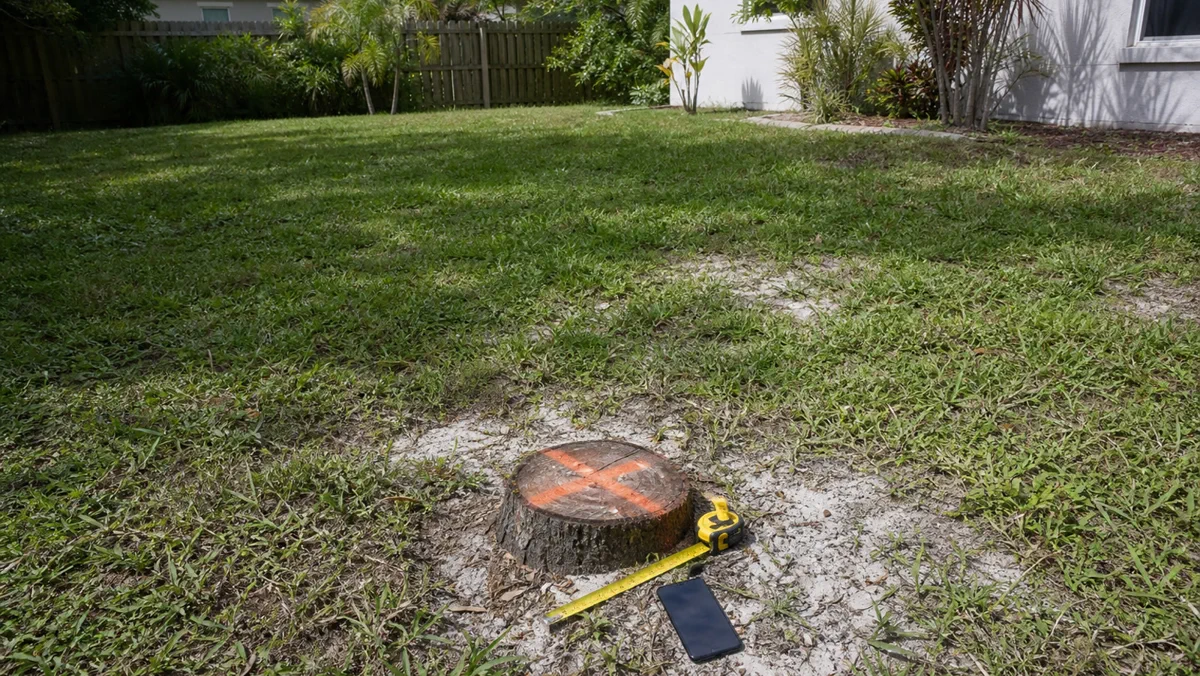 Melbourne FL yard context prepared for a stump grinding estimate